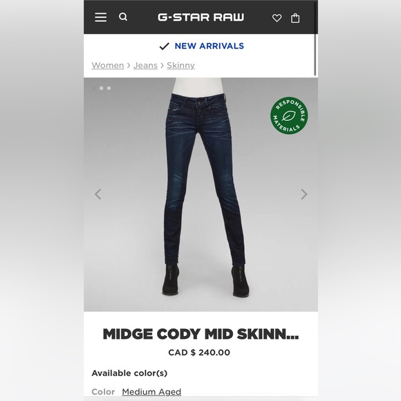 G-Star Raw Midge Cody Mid Skinny - Picture 8 of 8